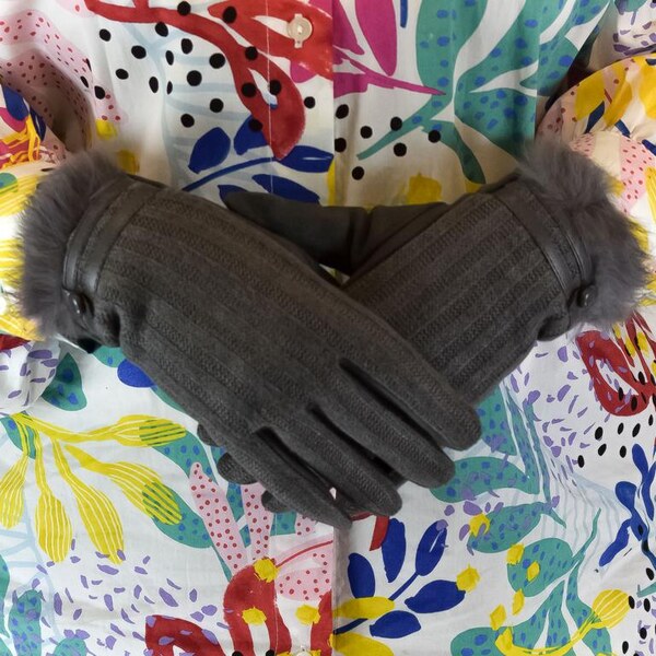 JOHN-C Dámske tmavosivé rukavice ZORA 29793342