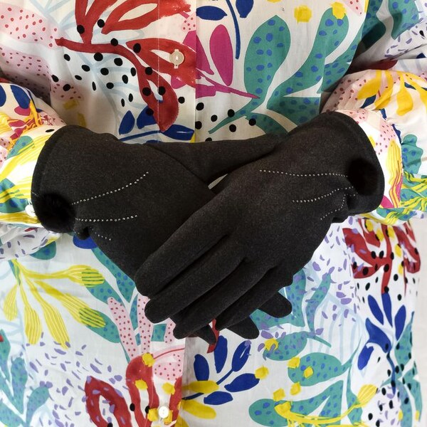 JOHN-C Dámske tmavosivé rukavice NATAŠA 29793349