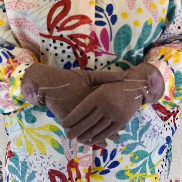 JOHN-C Dámske fialové rukavice NATAŠA 29793350