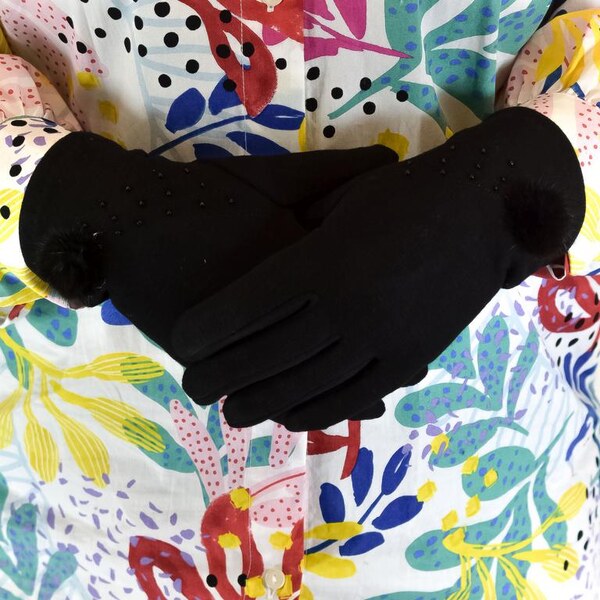 JOHN-C Dámske čierne rukavice TAMI 29793358