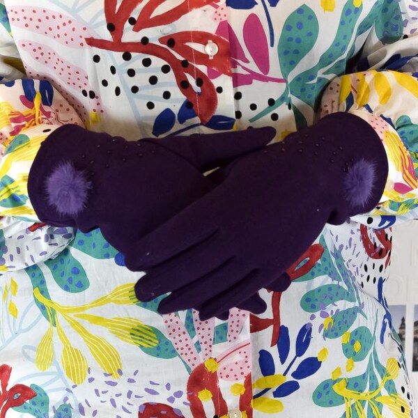 JOHN-C Dámske fialové rukavice TAMI 29793354