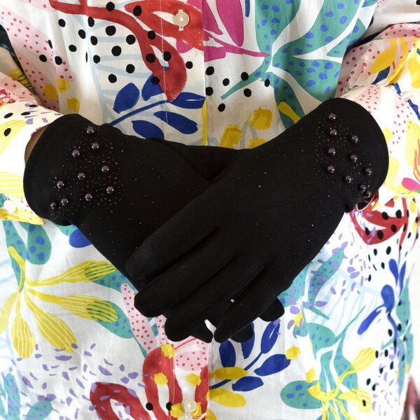 JOHN-C Dámske čierne rukavice MIRIAM 29793365