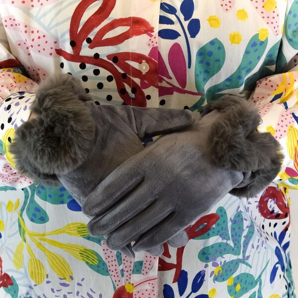 JOHN-C Dámske tmavosivé rukavice VIKY 29793377