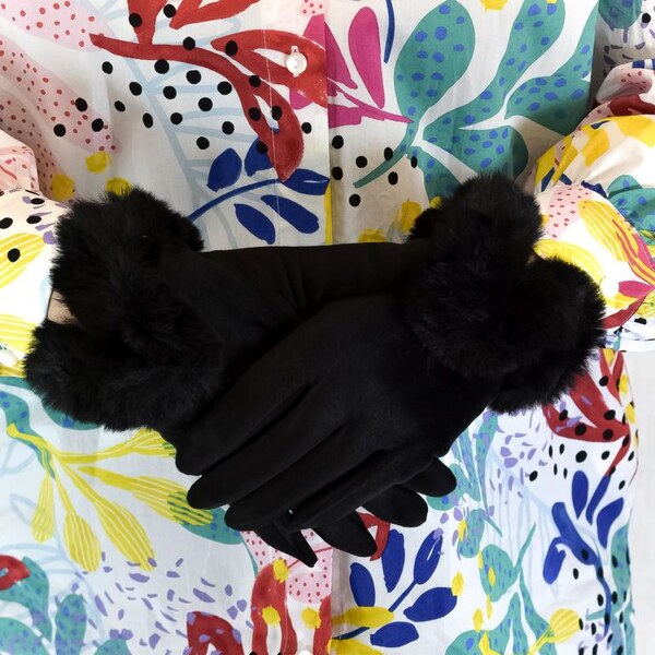 JOHN-C Dámske čierne rukavice VIKY 29793374