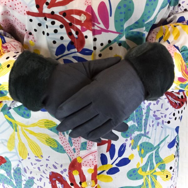 JOHN-C Dámske tmavosivé rukavice UGLY 29793382