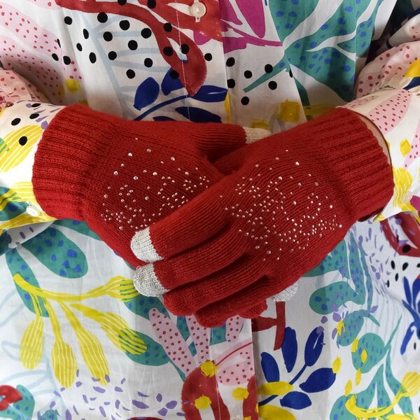 JOHN-C Dotykové červené rukavice BARA 64446306