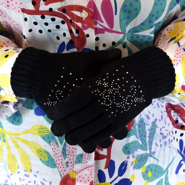 JOHN-C Dotykové čierne rukavice BARA 64446307