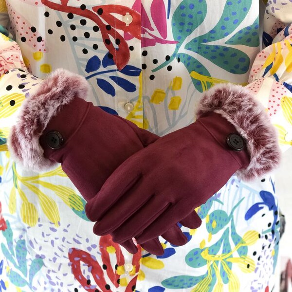 JOHN-C Dámske bordové rukavice MARY 29793396