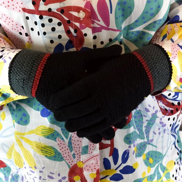 JOHN-C Čierne rukavice ROJA 29793401