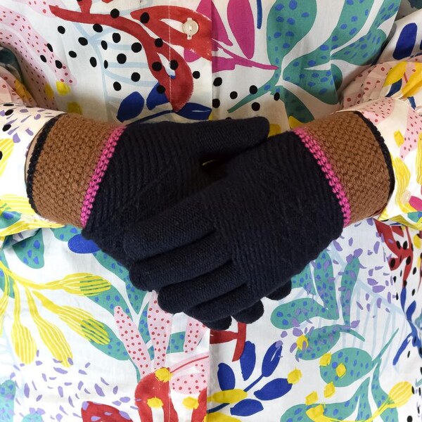 JOHN-C Čierne rukavice ROJA 29793404