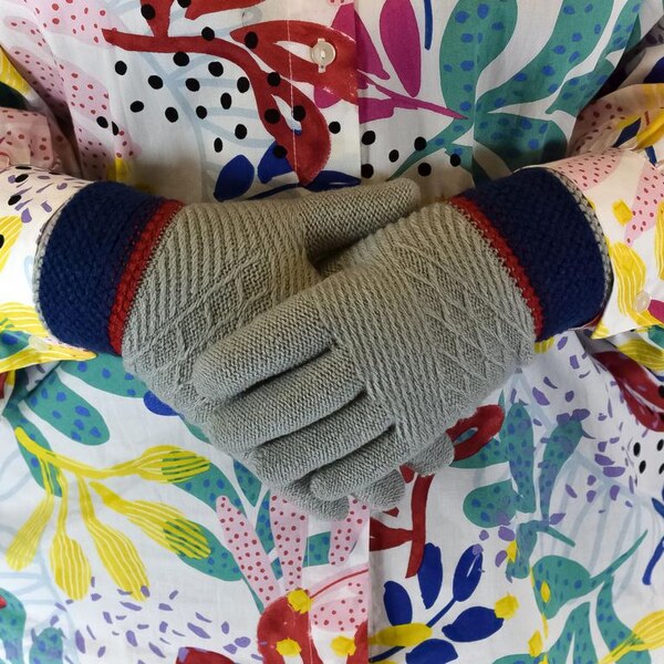 JOHN-C Sivé rukavice ROJA 29793405