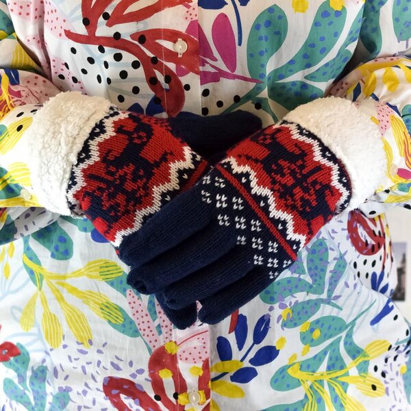 JOHN-C Tmavomodré rukavice NORA 29793406