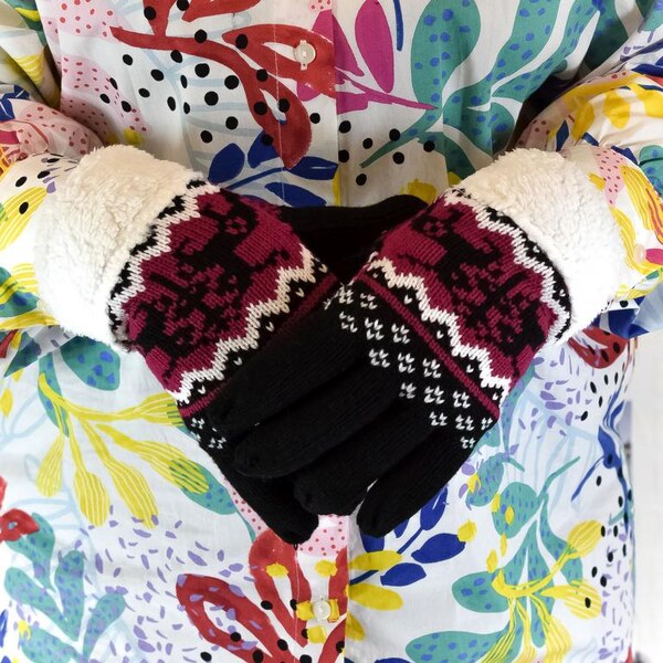 JOHN-C Čierno-biele rukavice NORA 29793408