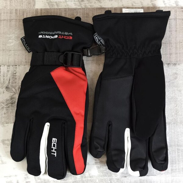 ECHT Pánske čierno-červené rukavice SKI 29793419