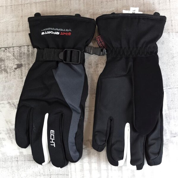 ECHT Pánske čierno-sivé rukavice SKI 29793420