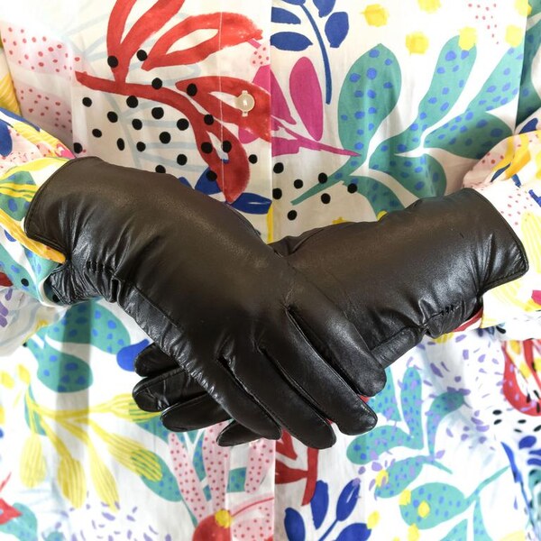 JOHN-C Kožené čierne rukavice 29793441