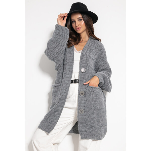 Glara Vlnený sveter s vreckami 29802112