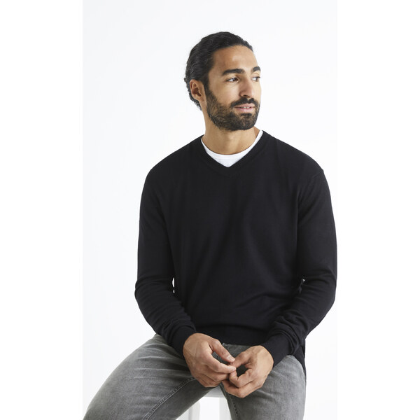 Čierny pánsky sveter Celio Befisrtv 50514418