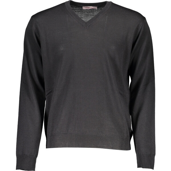 Romeo Gigli Čierny pánsky sveter s výstrihom do V 64704209