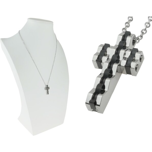 CITY STORM Retiazka s príveskom kríž v strieborno čiernom prevedení 66889226
