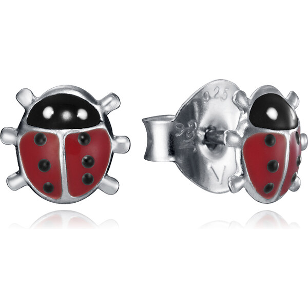 Viceroy Strieborné dievčenské náušnice pre šťastie s lienkou Sweet 66591756