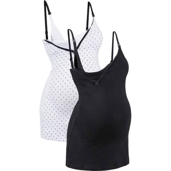 bonprix Top na dojčenie (2ks) z bio bavlny, farba čierna 44741414
