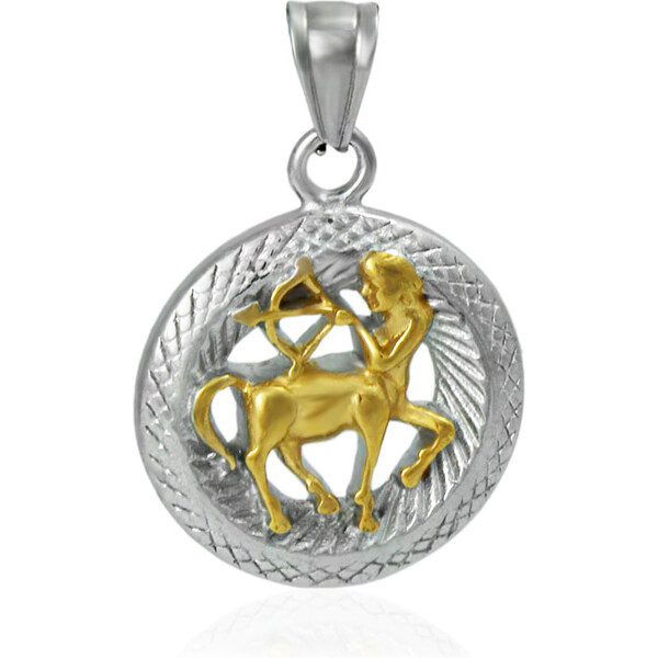 BM Jewellery Prívesok znamenia zverokruhu strelec z chirurgickej ocele 31318925