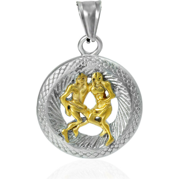 BM Jewellery Prívesok znamení zverokruhu blíženci z chirurgickej ocele 31318928