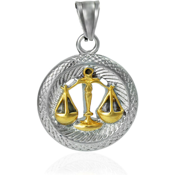 BM Jewellery Prívesok znamení zverokruhu váhy z chirurgickej ocele 31318929