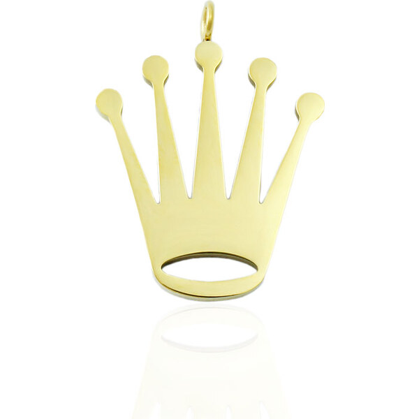BM Jewellery Prívesok koruna zlatá z chirurgickej ocele S11194050 31319053