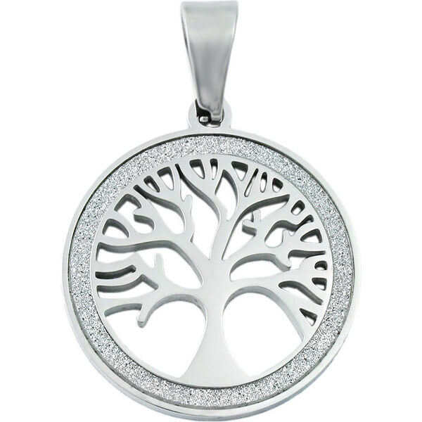 BM Jewellery Prívesok strom života z chirurgickej ocele so zirkónmi 31319054