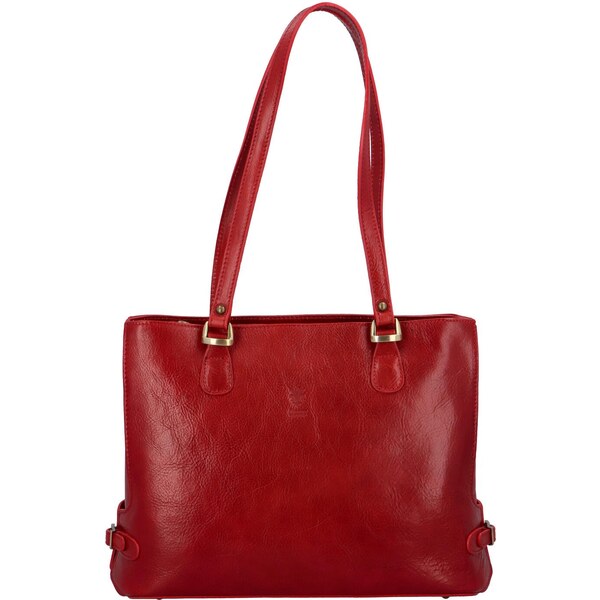 Dámska kožená kabelka na rameno červená - Delami Vera Pelle Amelisa 47972782