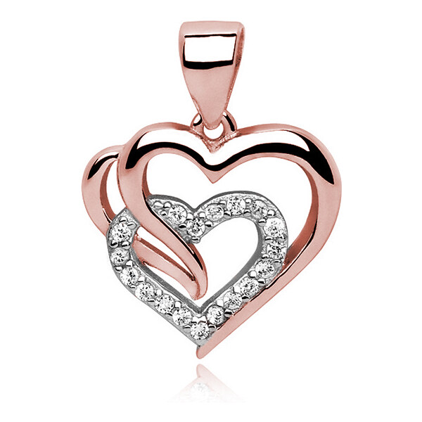 Olivie Strieborný prívesok RUŽOVÉ SPOJENÉ SRDCIA 5661 29917848