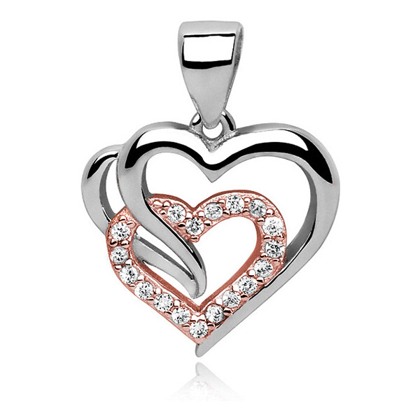 Olivie Strieborný prívesok SPOJENÉ SRDCIA 5662 29917849