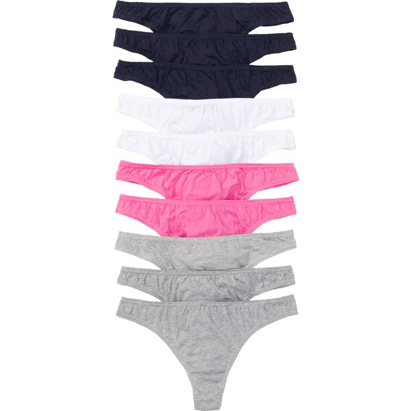 bonprix Nohavičky string (10 ks), farba šedá 44741189