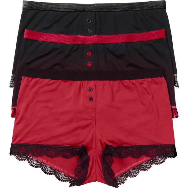 bonprix Mikrovláknové dámske boxerky (3 ks), farba čierna 44741888