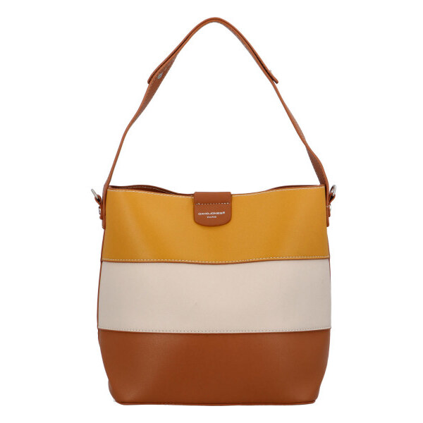 Dámska kabelka cez plece svetlohnedá - David Jones Jyotis koňak 29915147