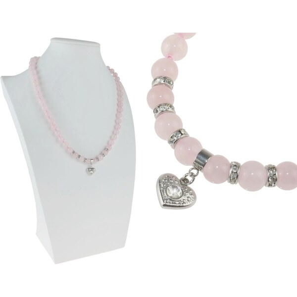 Alexis Marten Náhrdelník z polodrahokamu Ruženín so srdiečkom 66888891