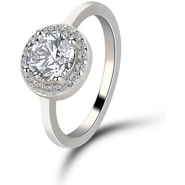 Emporial strieborný rhodiovaný prsteň Klasická elegancia 41502002