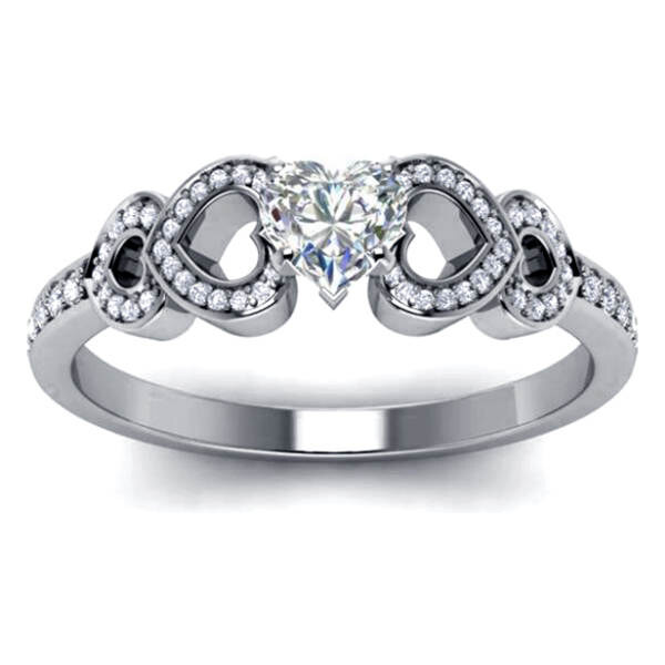 Emporial strieborný rhodiovaný prsteň Milované srdce 41501732