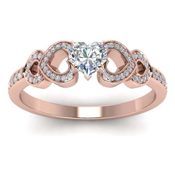 Royal Fashion pozlátený prsteň Milované srdce 14k ružové zlato 41493180