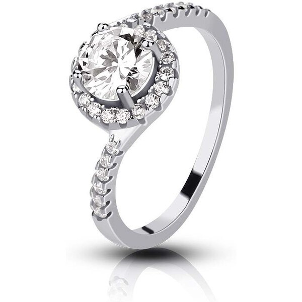 Emporial strieborný rhodiovaný prsteň Elegance 41502000