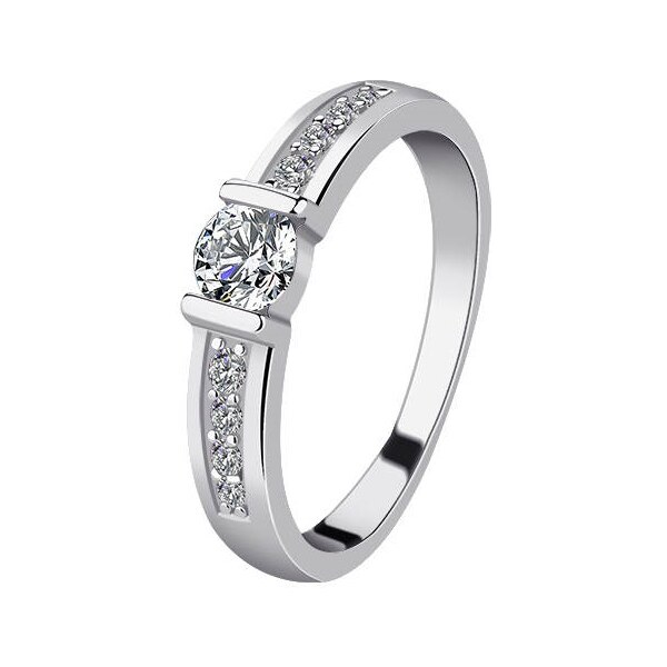 Emporial strieborný rhodiovaný prsteň Čistá elegancia 41501999