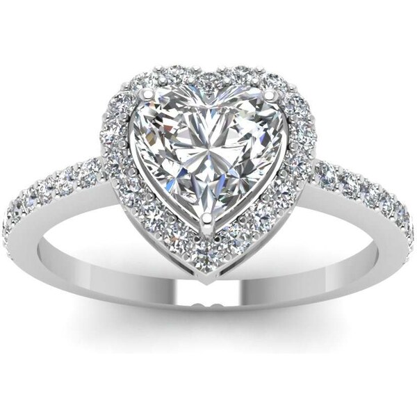 Emporial strieborný rhodiovaný prsteň Číre srdce 41501998