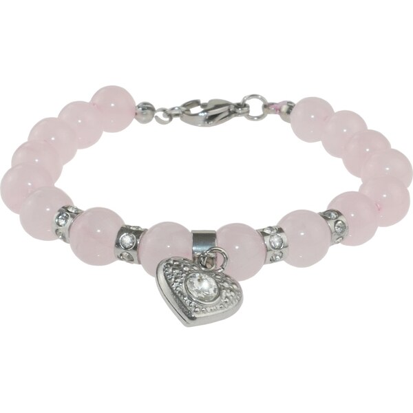 Alexis Marten Náramok z polodrahokamu Ruženín so srdiečkom 66888953