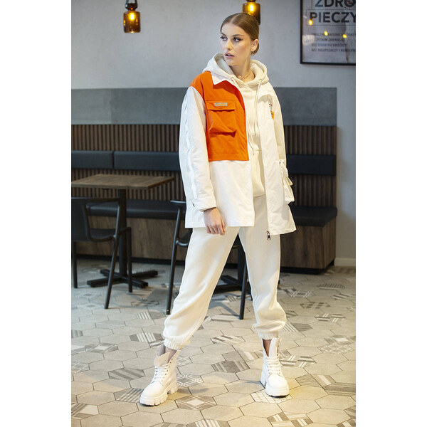 Ann Gissy Bielo/oranžová dámska bunda vetrovka (AG3-010) 49737900