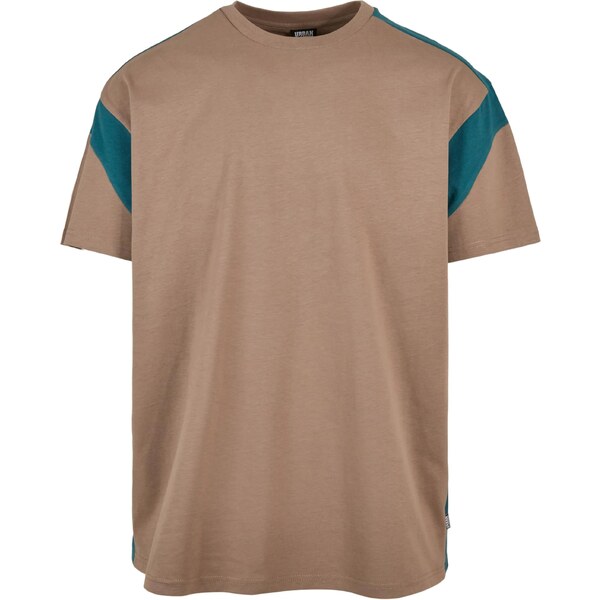 Urban Classics Tričko svetlohnedá / petrolejová 63141518