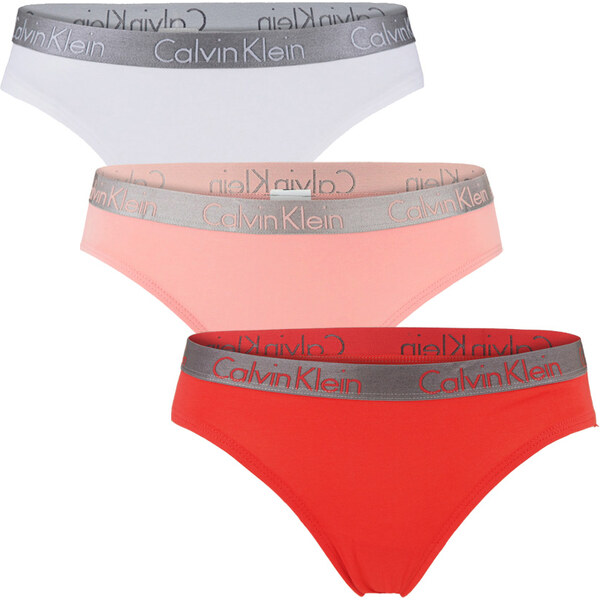CALVIN KLEIN - 3PACK radiant cotton strawberry color fashion nohavičky 29916417