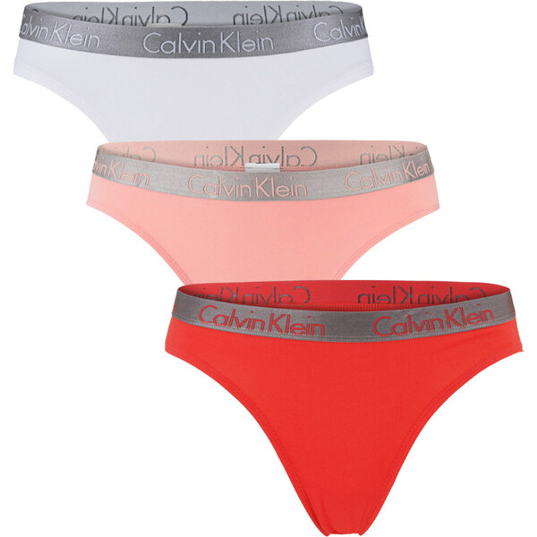 CALVIN KLEIN - 3PACK radiant cotton fashion strawberry color tangá - 29916420