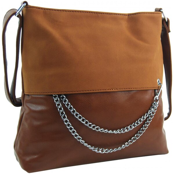 ROSY BAG Dámska crossbody kabelka s retiazkou NH8146 hnedá 29944842